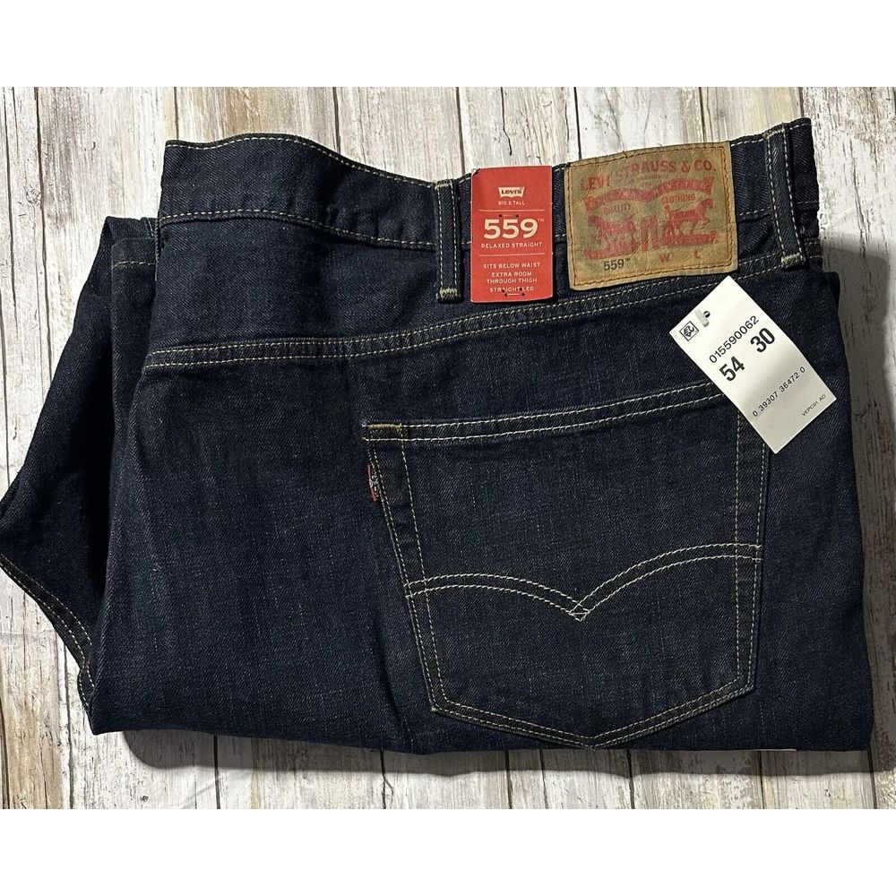 NWT Levis 559 Relaxed Straight Fit Denim Jeans Men's‎ Sz 54x30 Dark Wash